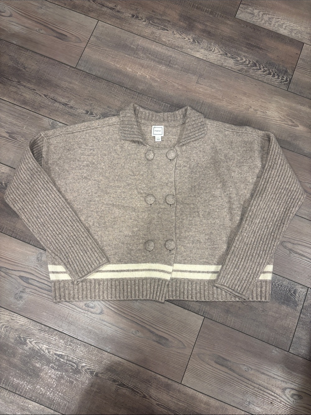 Maeve Collared Double Breasted Sweater Jacket Size Large - Picture 5 of 9